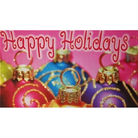 Custom Printed Rugs Custom Printed Rugs DM 76 Pink Happy Holidays Non Slip Indoor Door Mat; 27 x 18 in. DM  76